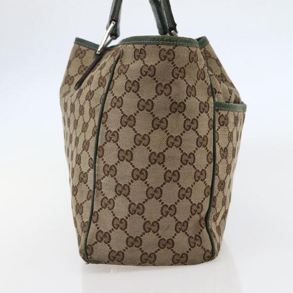 GUCCI GG Canvas Web Sherry Line Tote Bag Beige Green Red - Picture 5 of 13